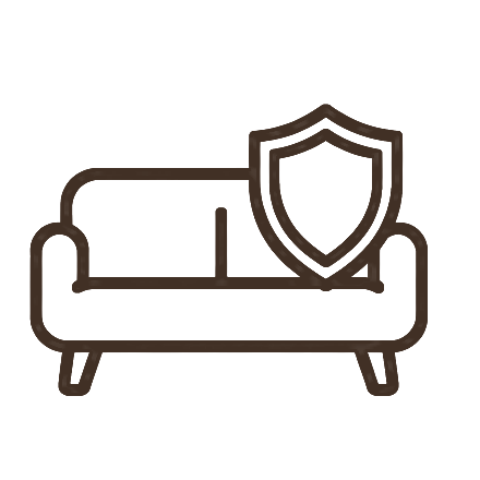 Ícono sofá con protección